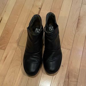 Fly London Wedge Leather Booties Size 8.5